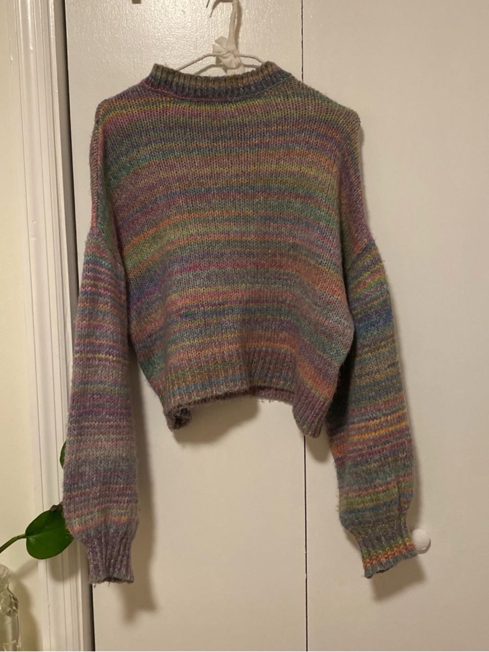 Urban Outfitters Pastel Multistripe Knit Crewneck Sweater
